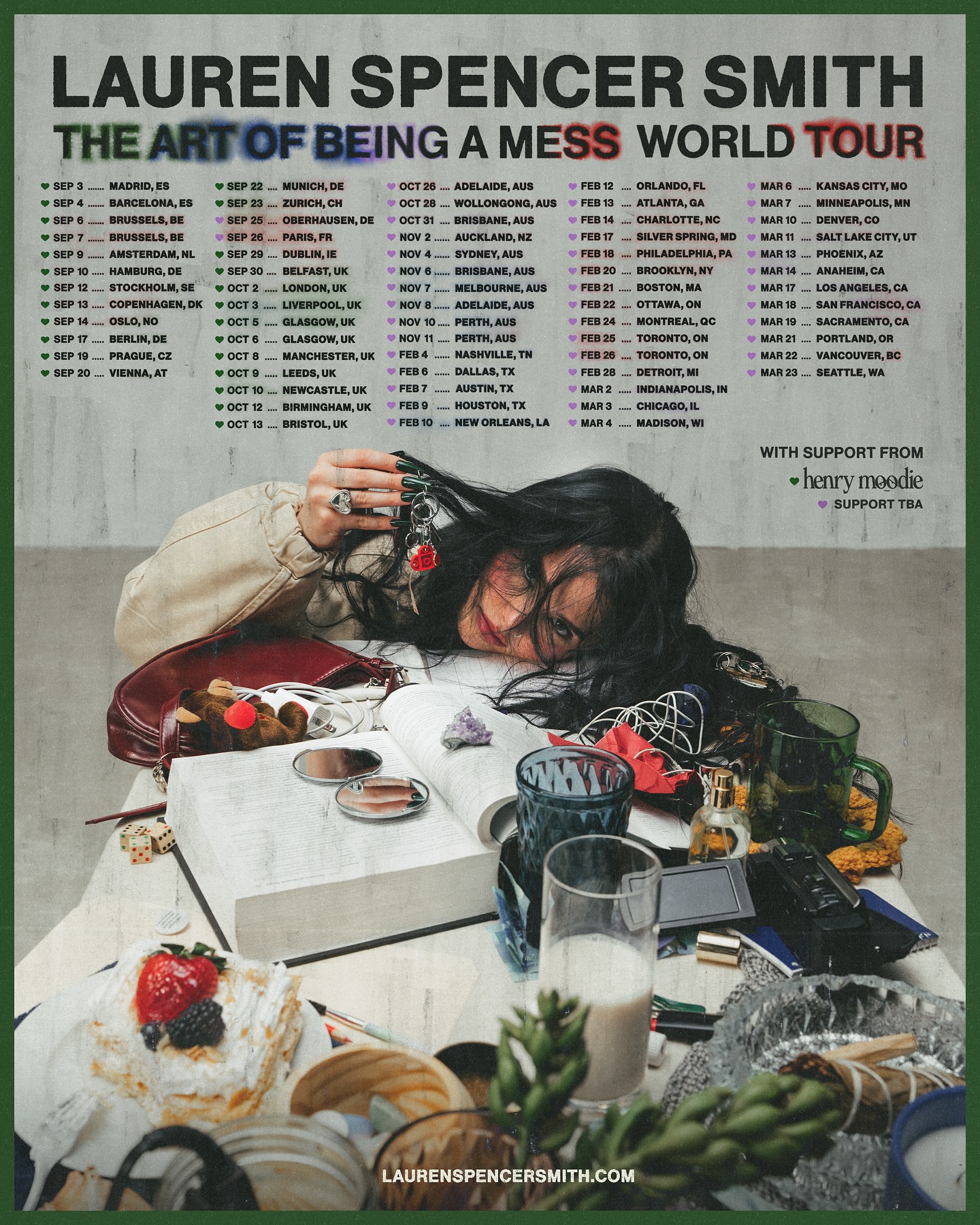 Lauren Spencer Smith THE ART OF BEING A MESS Tour Poster 2026–2027